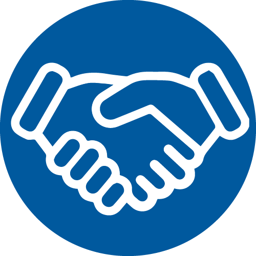 clinical supply relationships icon - a handshake